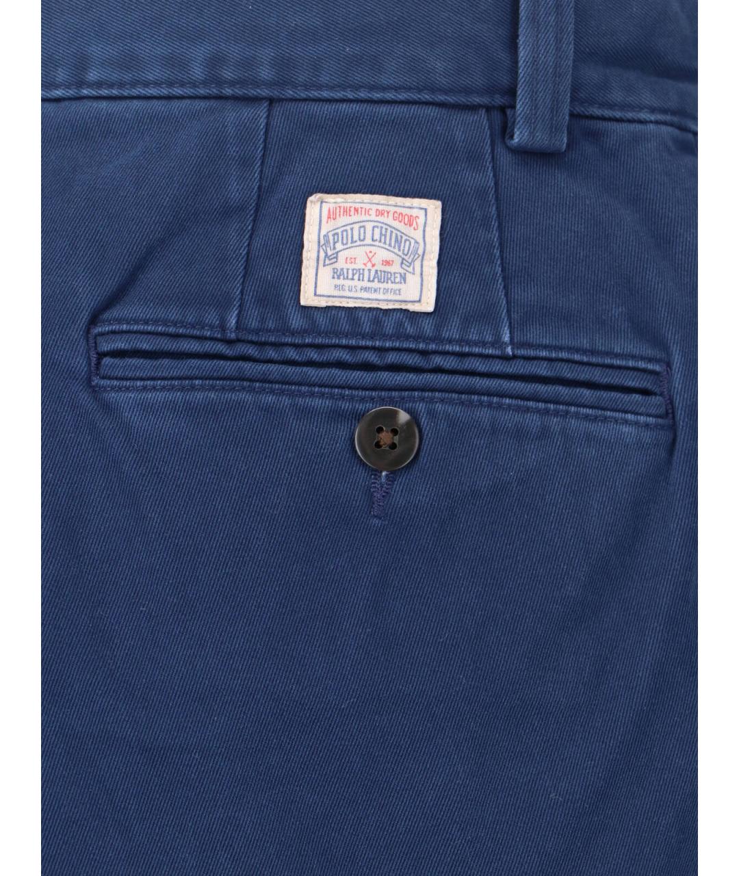 POLO RALPH LAUREN Синие хлопковые повседневные брюки, фото 5