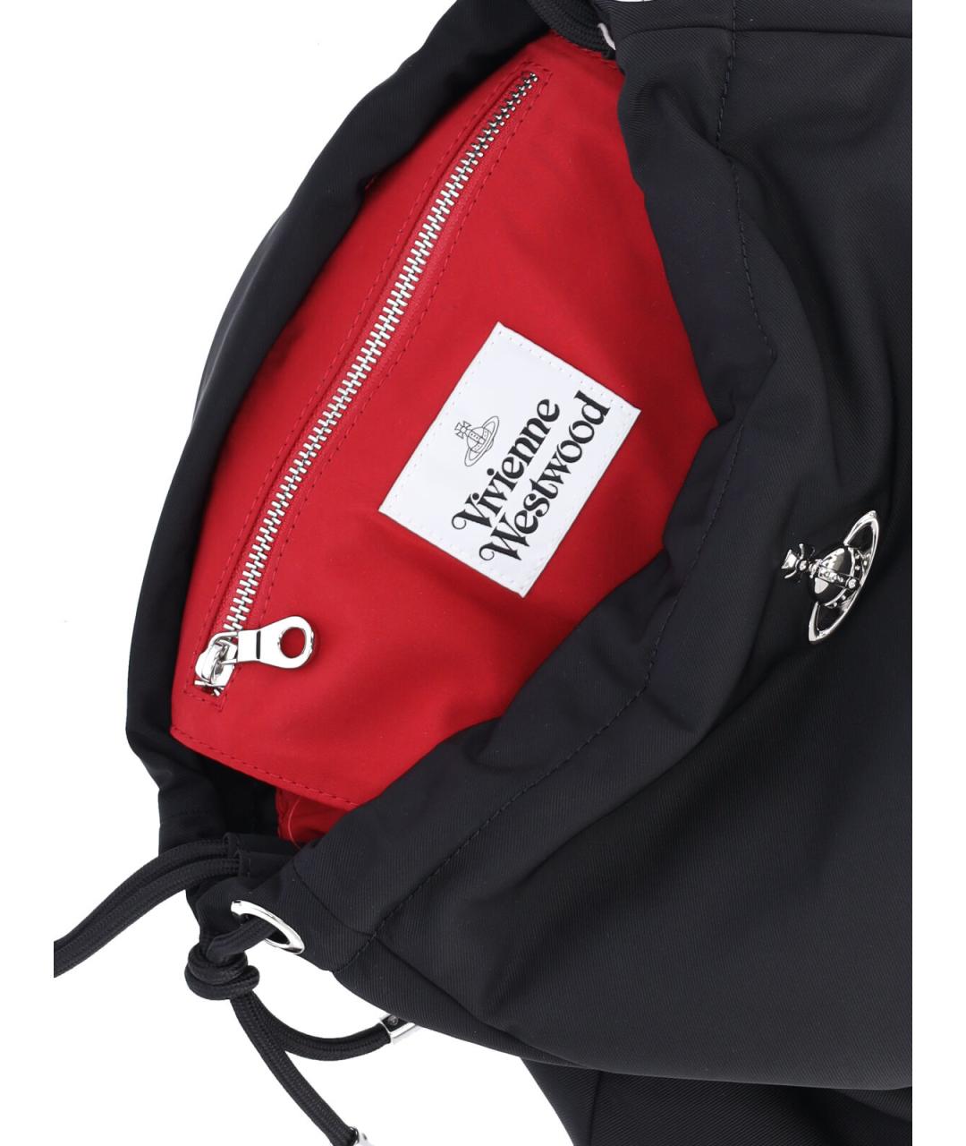 VIVIENNE WESTWOOD Черная тканевая сумка через плечо, фото 4