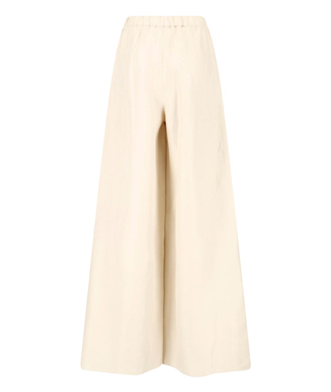 MAX MARA Бежевые льняные прямые брюки, фото 2