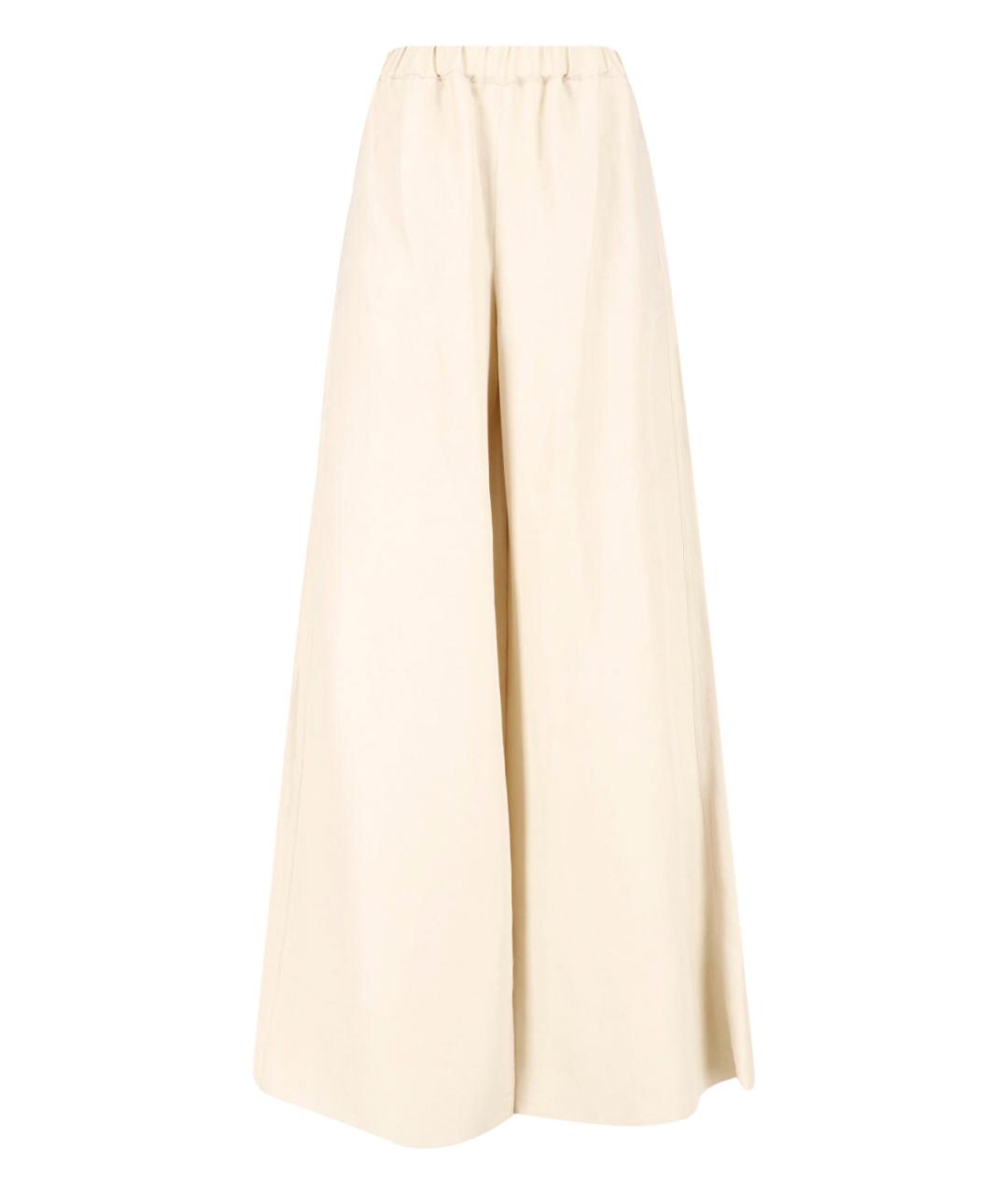 MAX MARA Бежевые льняные прямые брюки, фото 1