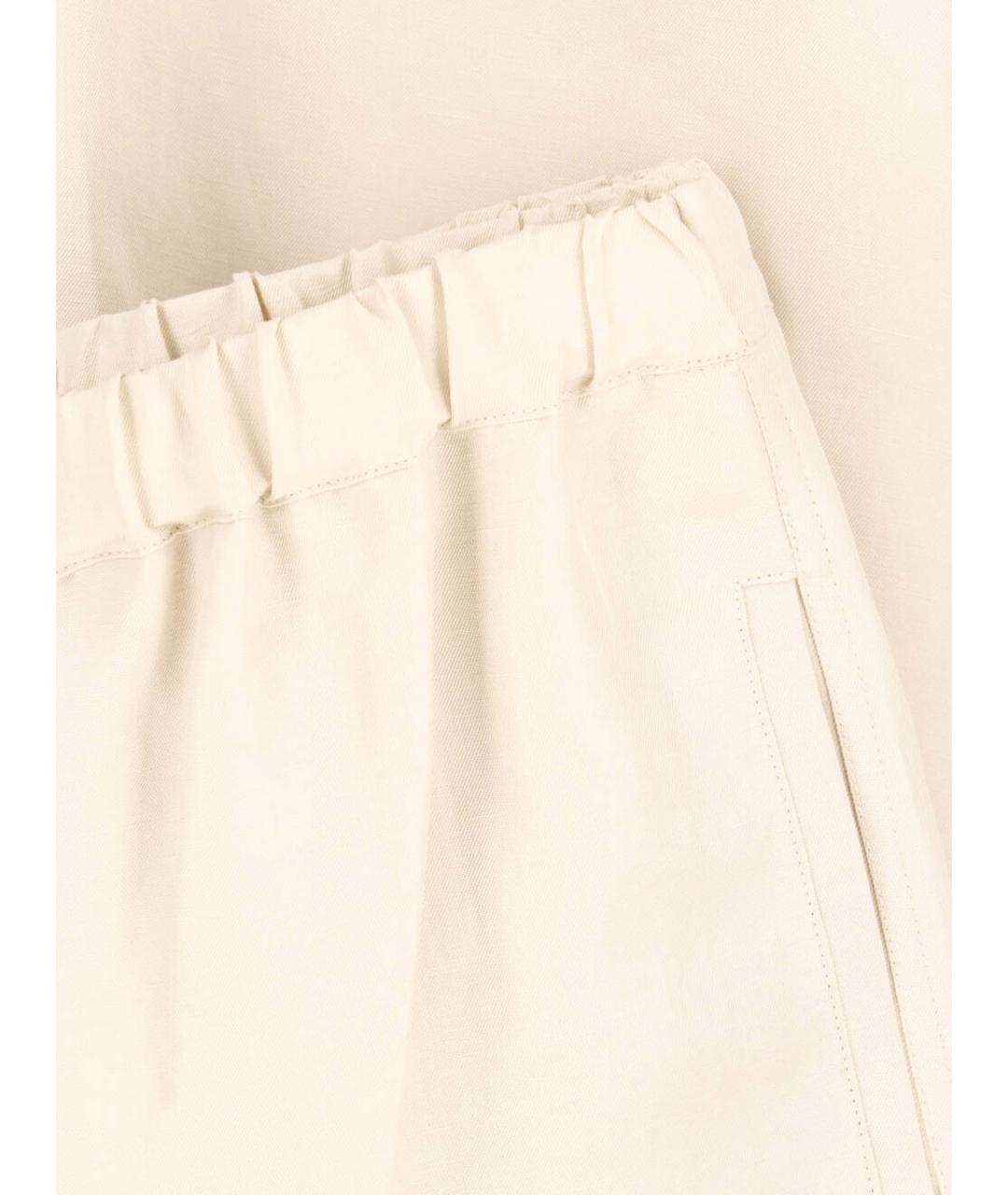 MAX MARA Бежевые льняные прямые брюки, фото 5