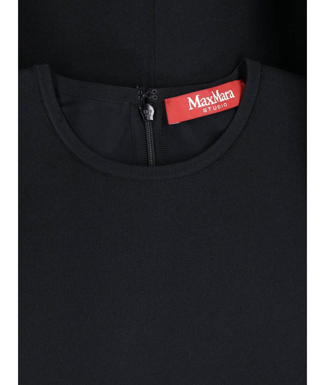 MAX MARA Черное вискозное повседневное платье, фото 5