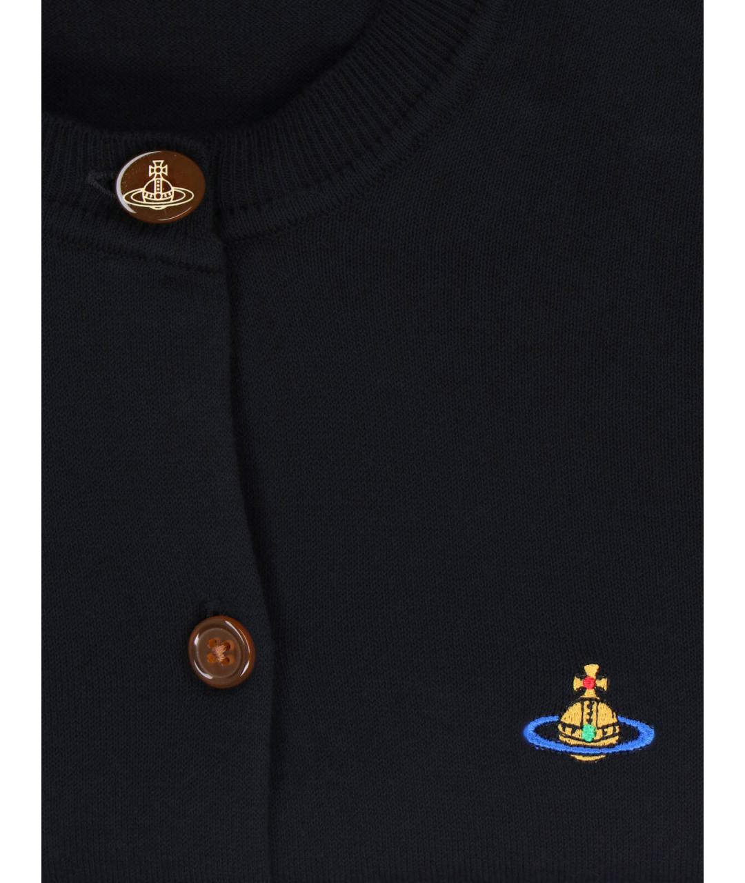 VIVIENNE WESTWOOD Черный хлопковый кардиган, фото 3