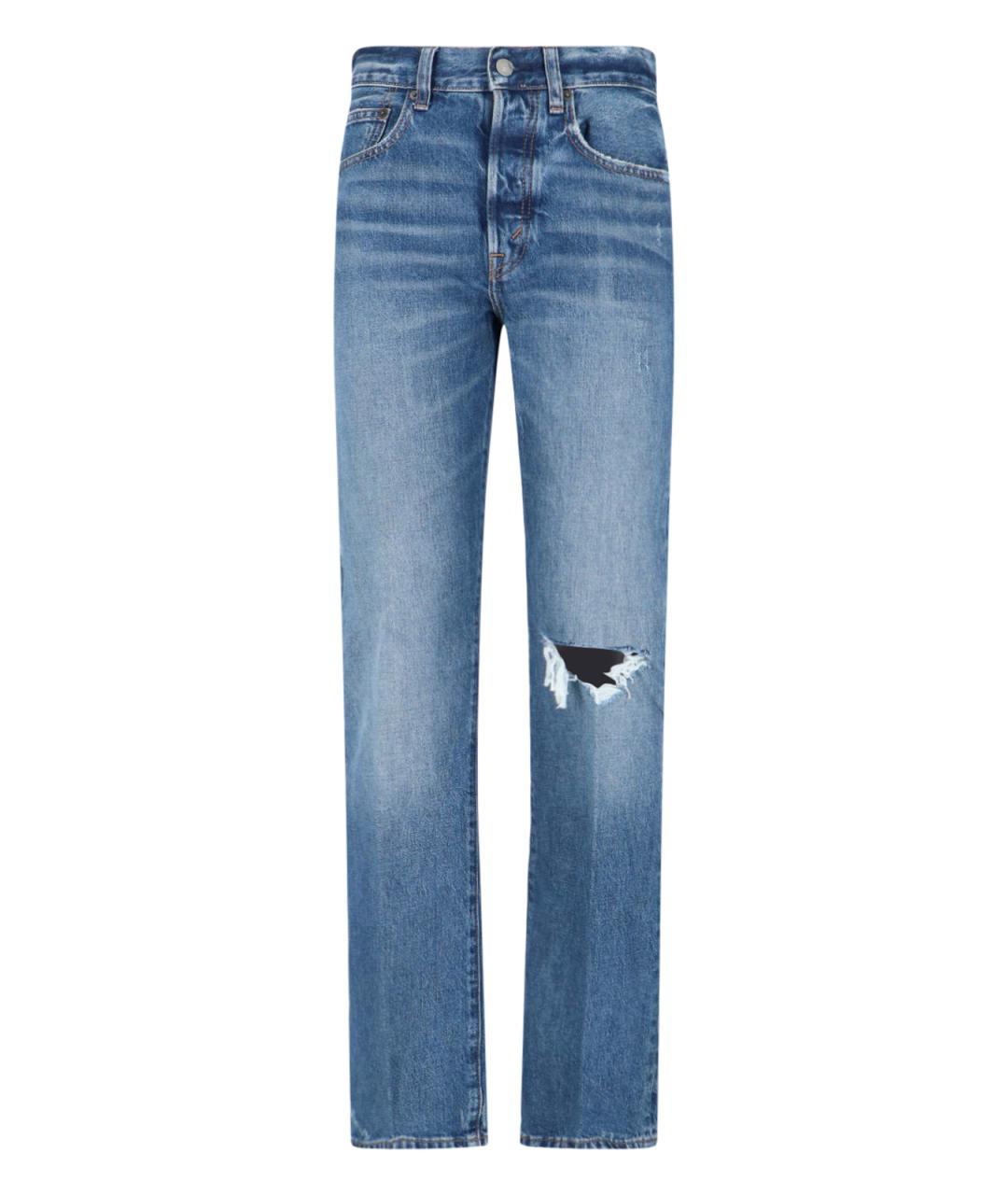 POLO RALPH LAUREN Синие хлопковые прямые джинсы, фото 1