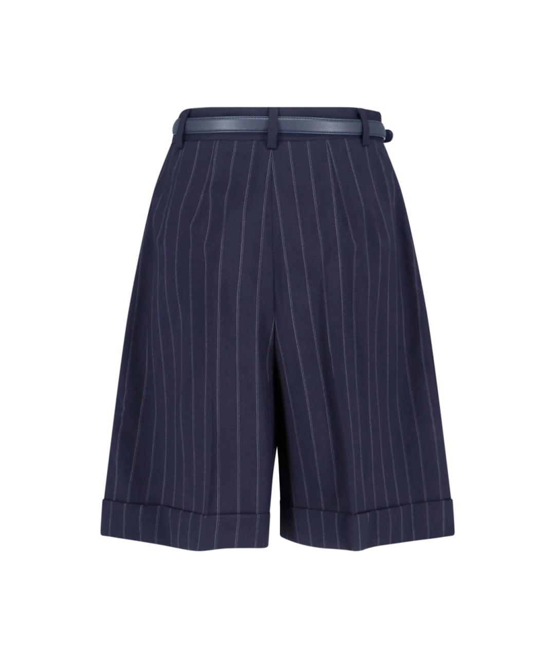 MAX MARA Синие шерстяные шорты, фото 2