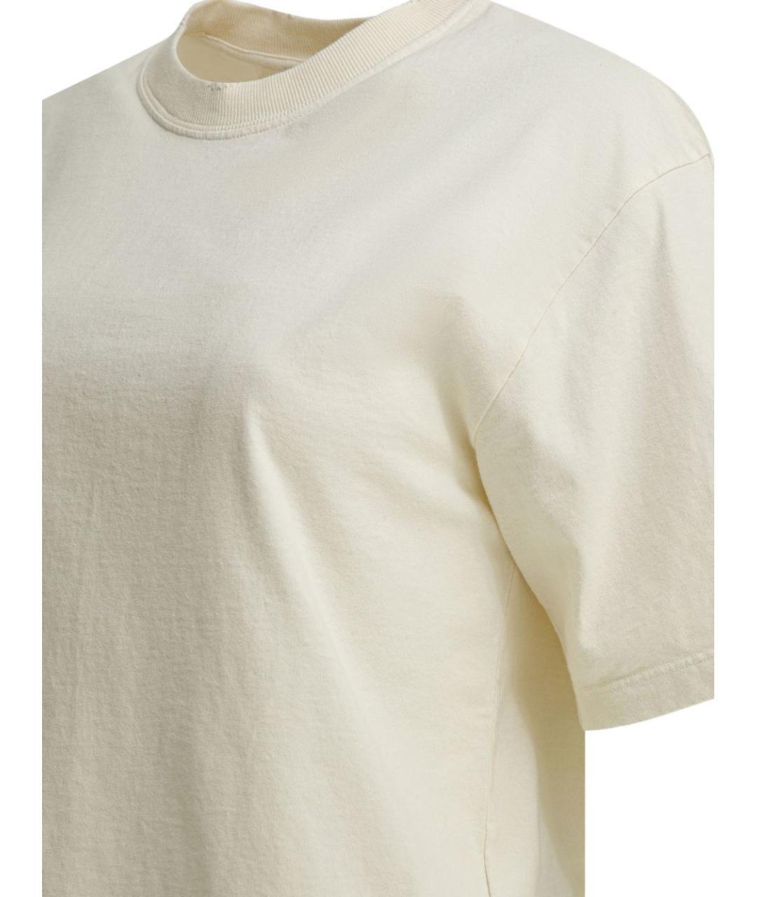 GOLDEN GOOSE DELUXE BRAND Белая хлопковая футболка, фото 4