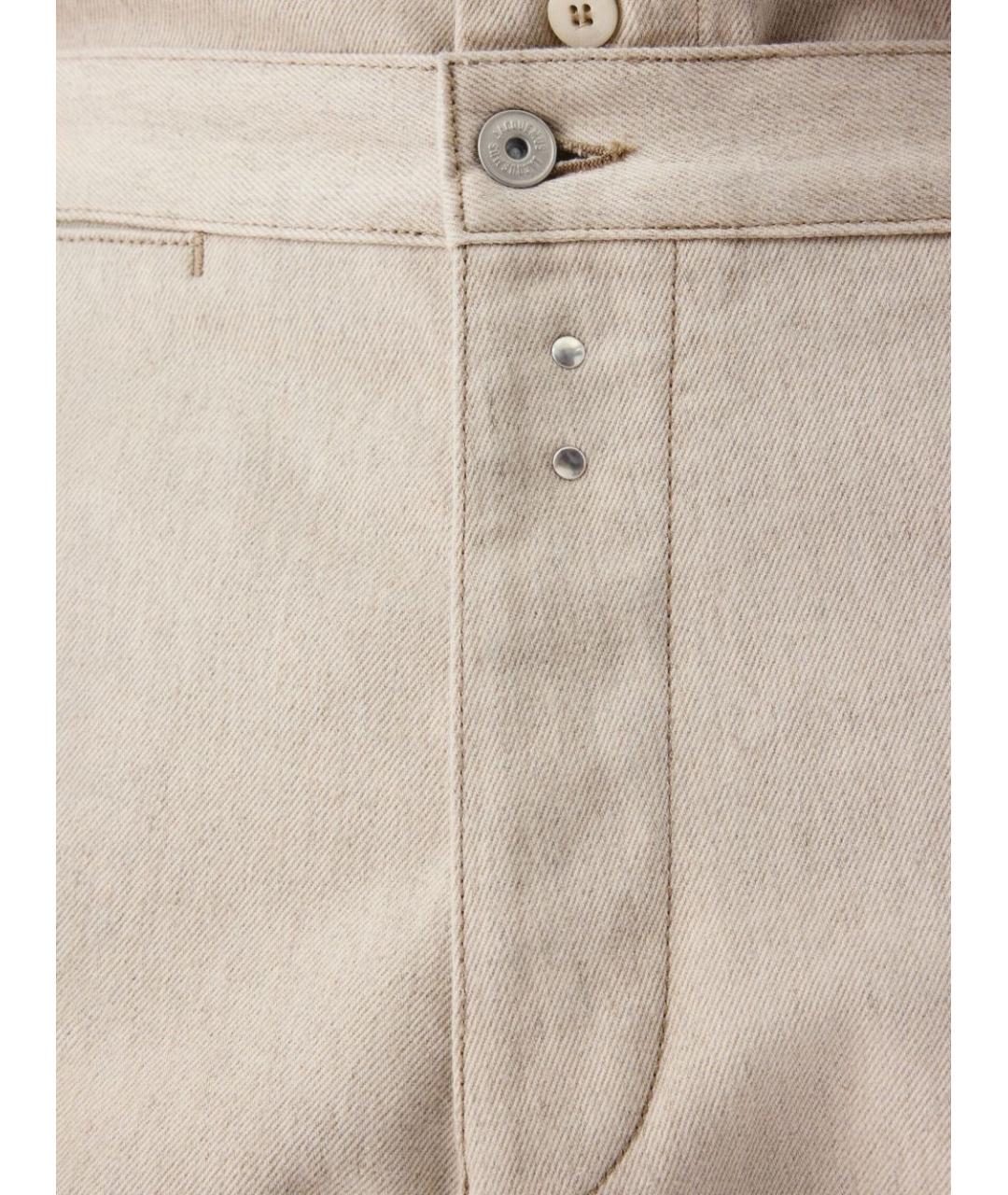 JACQUEMUS Бежевые хлопковые прямые джинсы, фото 2