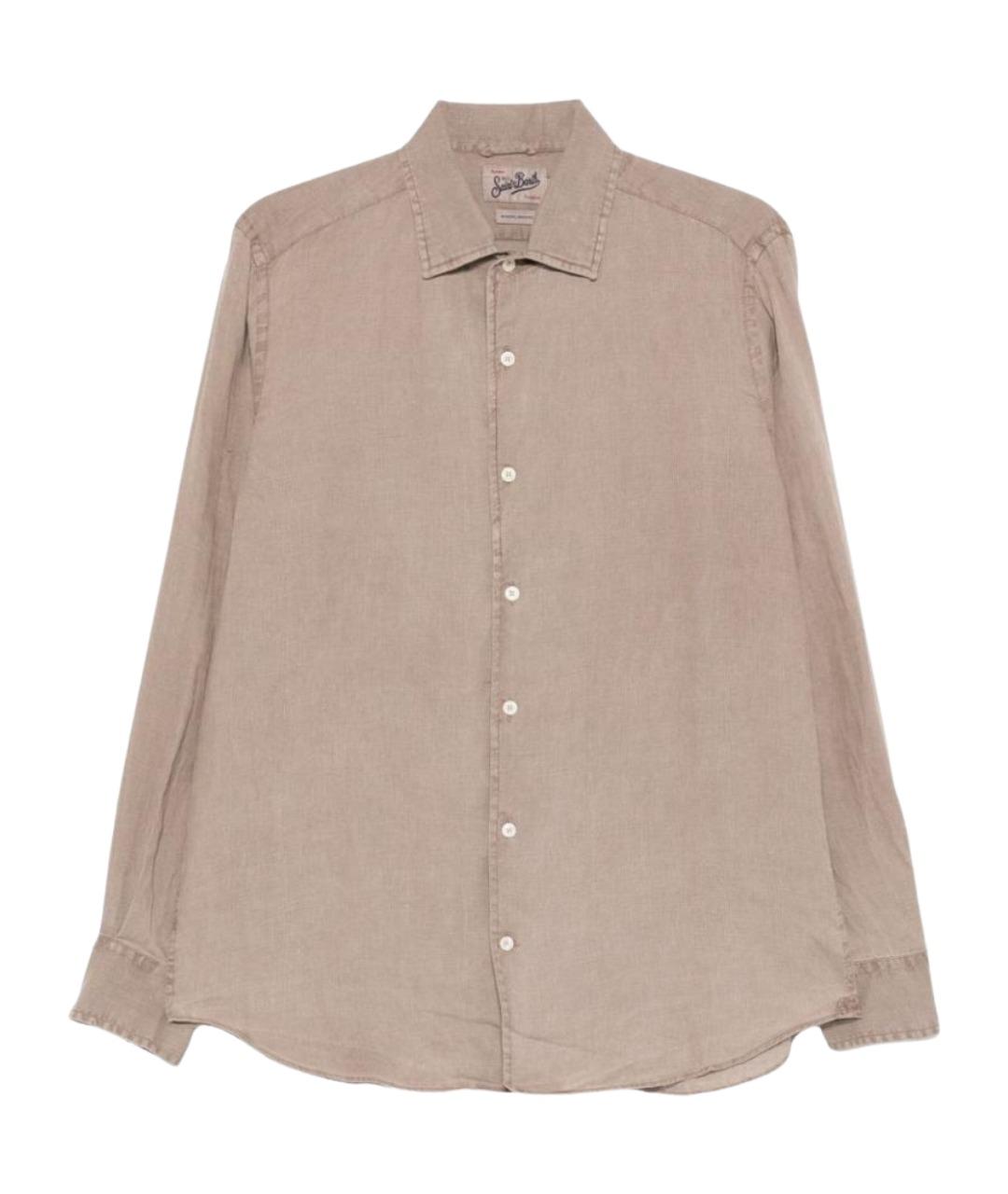 MC2 SAINT BARTH Коричневая льняная кэжуал рубашка, фото 1