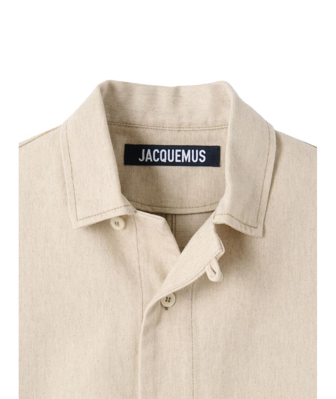 JACQUEMUS Бежевая хлопковая кэжуал рубашка, фото 2