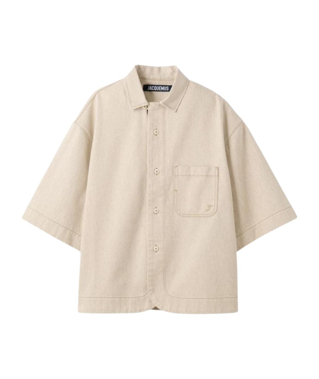 JACQUEMUS Бежевая хлопковая кэжуал рубашка, фото 1