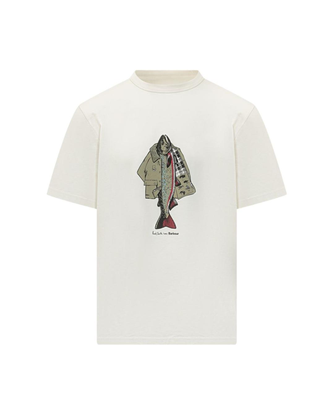 BARBOUR Белая хлопковая футболка, фото 1