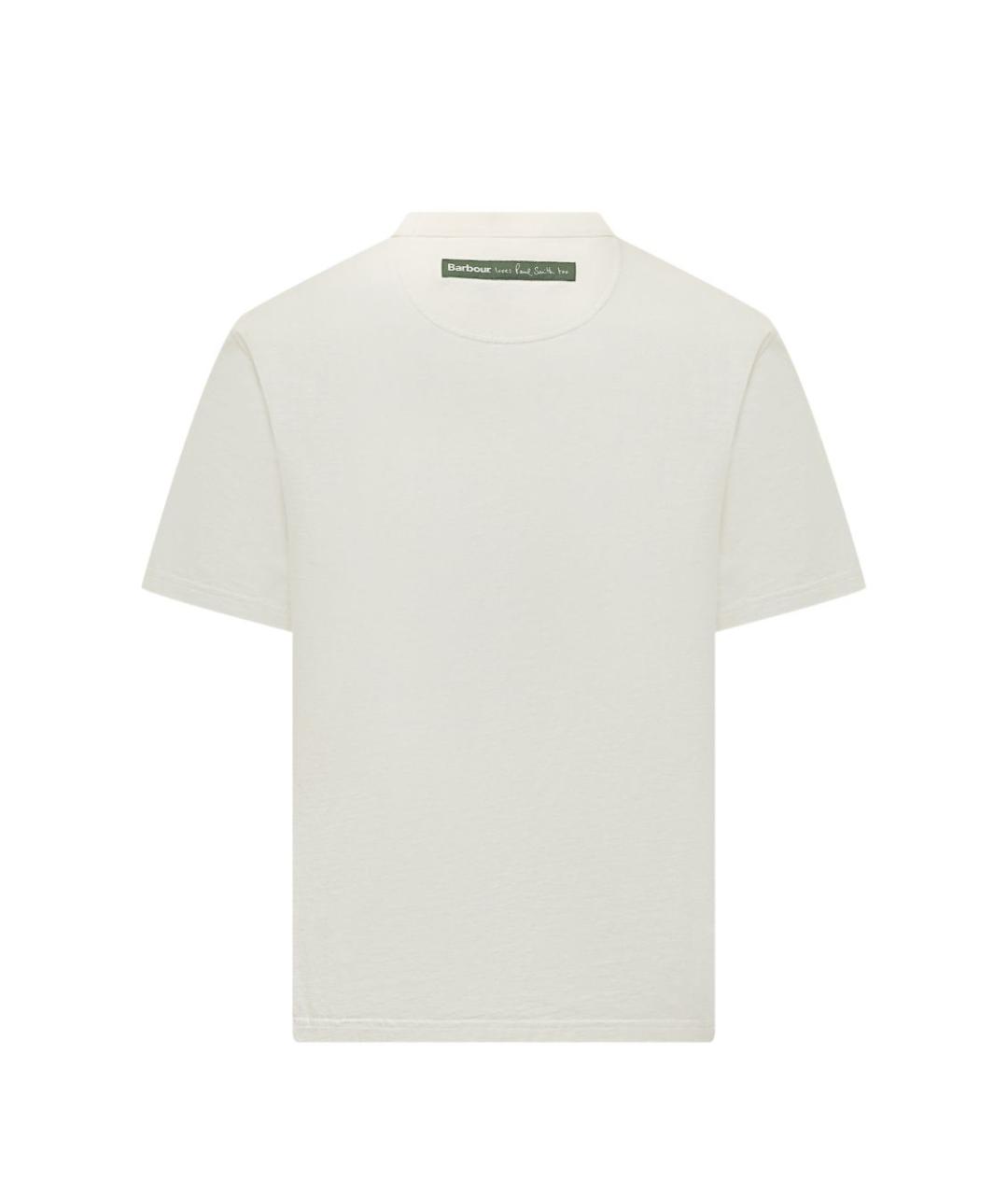 BARBOUR Белая хлопковая футболка, фото 2