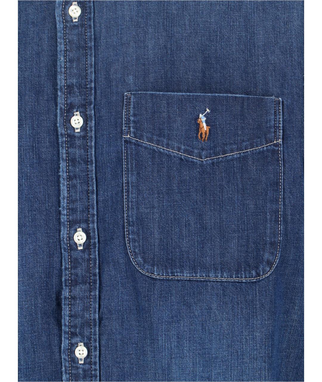 POLO RALPH LAUREN Синяя хлопковая рубашка, фото 3