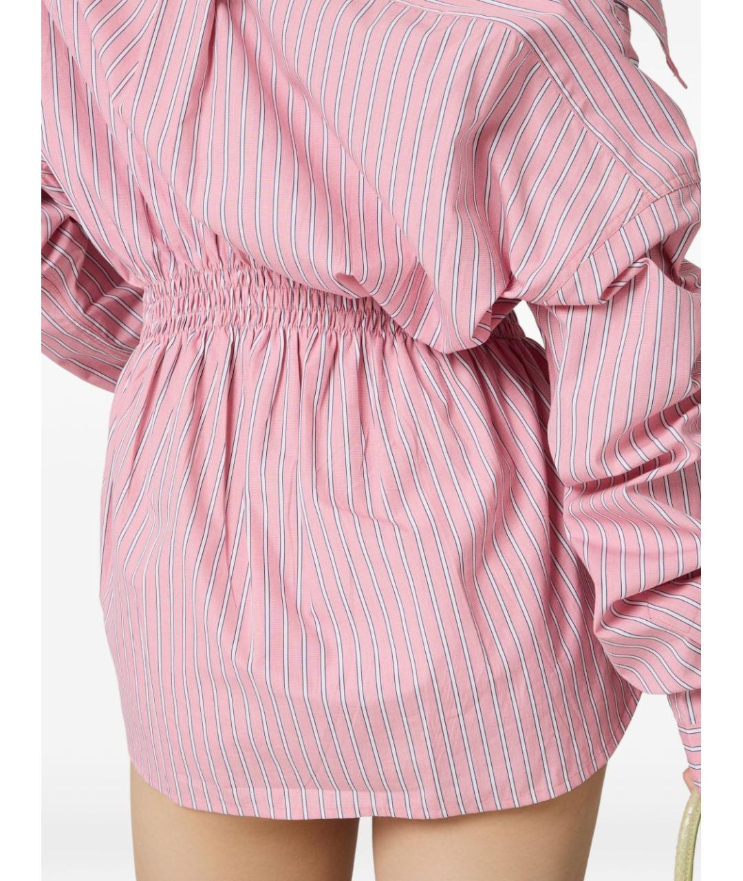 MIU MIU Розовое хлопковое повседневное платье, фото 4