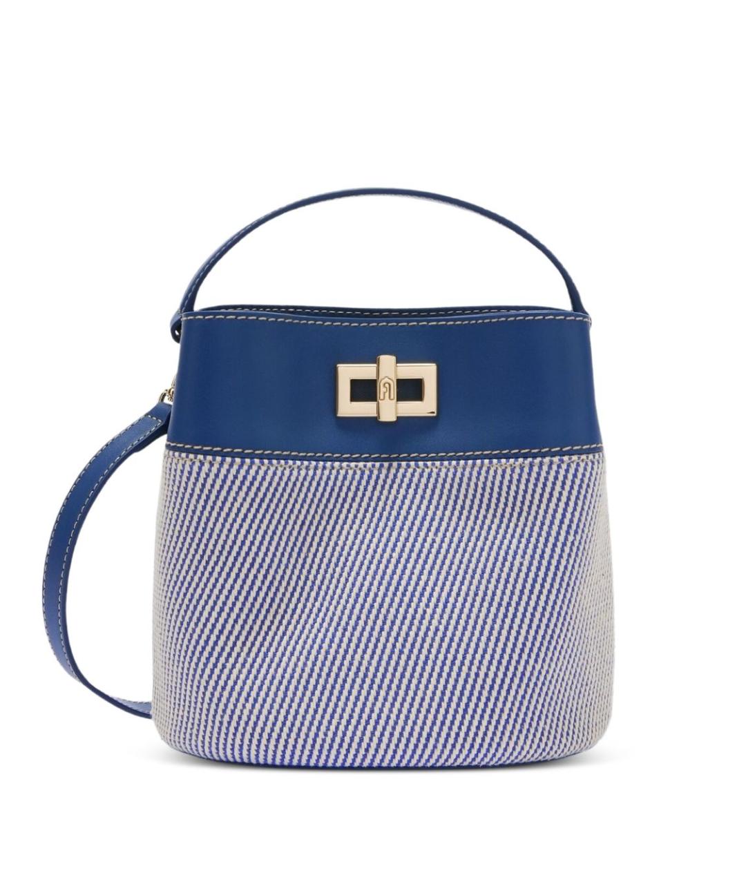FURLA Синяя тканевая сумка с короткими ручками, фото 1