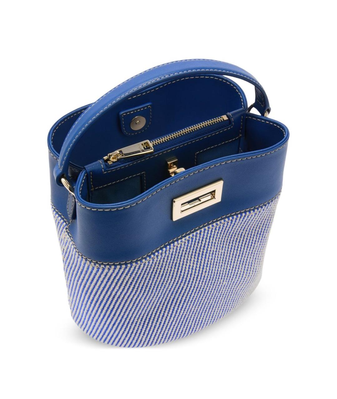 FURLA Синяя тканевая сумка с короткими ручками, фото 4