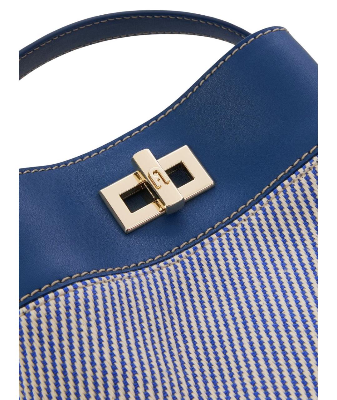 FURLA Синяя тканевая сумка с короткими ручками, фото 2