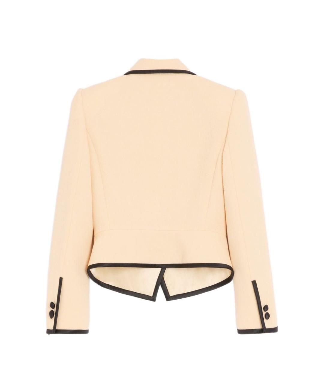 VALENTINO Бежевый шерстяной жакет/пиджак, фото 3