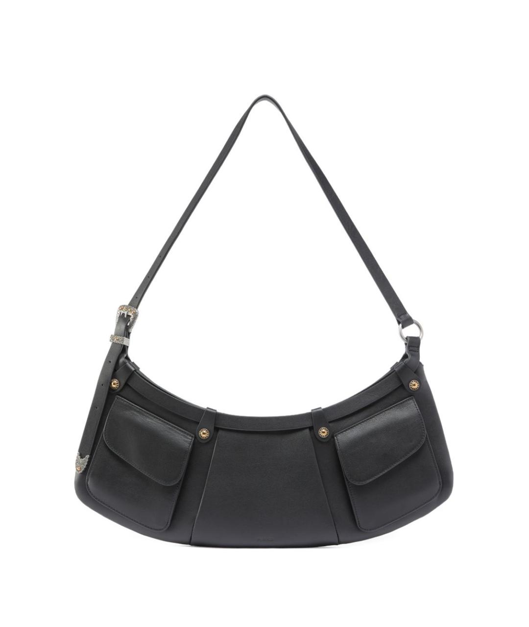 PINKO Черная кожаная сумка через плечо, фото 1