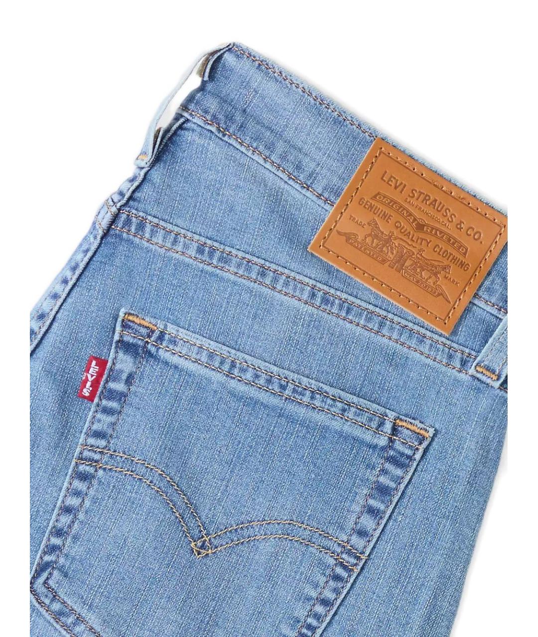 LEVI'S Голубые хлопковые прямые джинсы, фото 2
