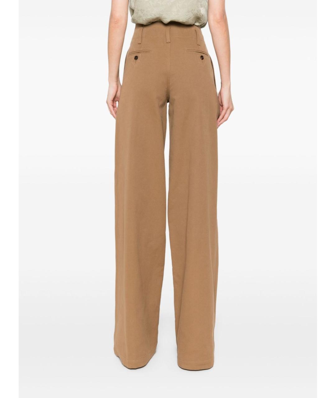 CHLOE Коричневые хлопковые прямые брюки, фото 5