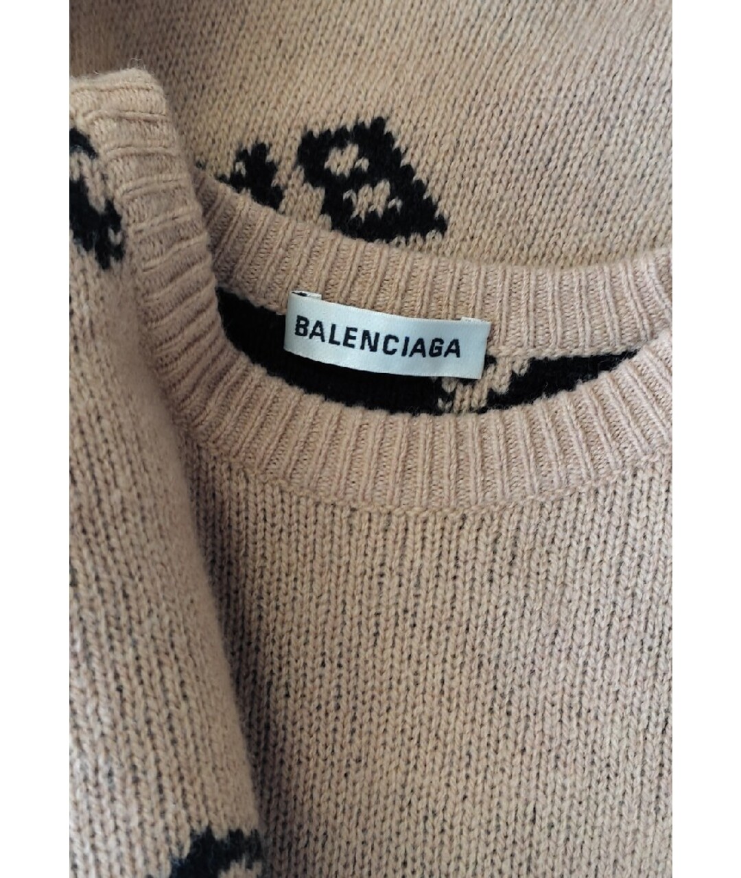 BALENCIAGA Бежевый шерстяной джемпер / свитер, фото 7