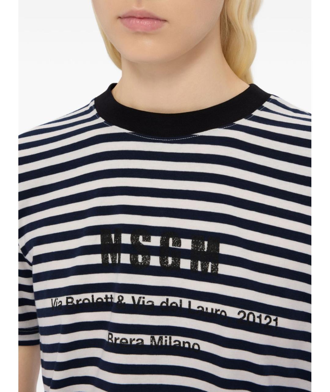 MSGM Синяя хлопковая футболка, фото 2