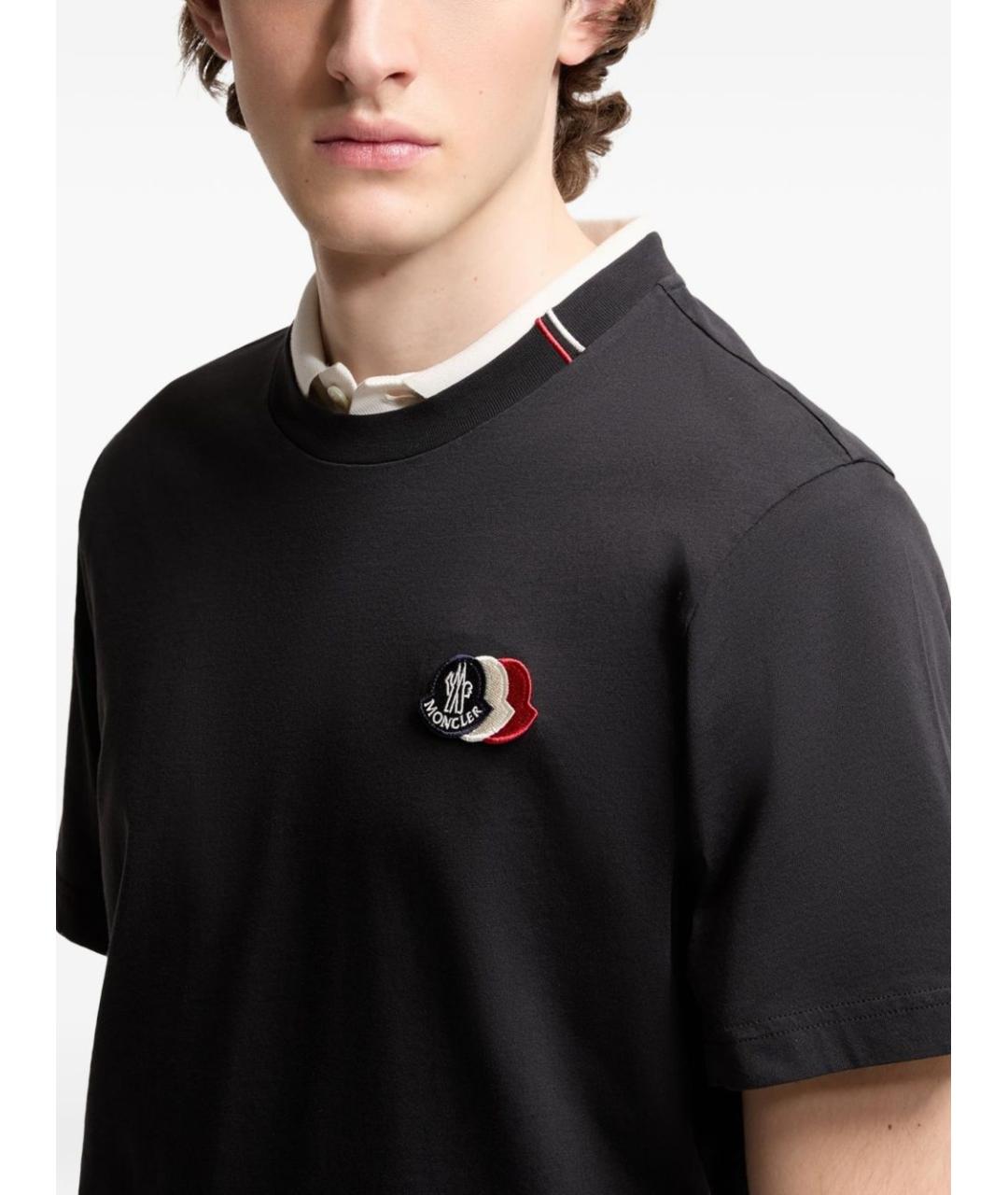 MONCLER Синяя хлопковая футболка, фото 4