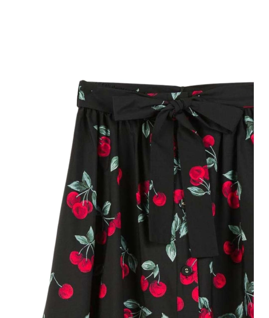 TWIN-SET Черная хлопковая юбка миди, фото 2