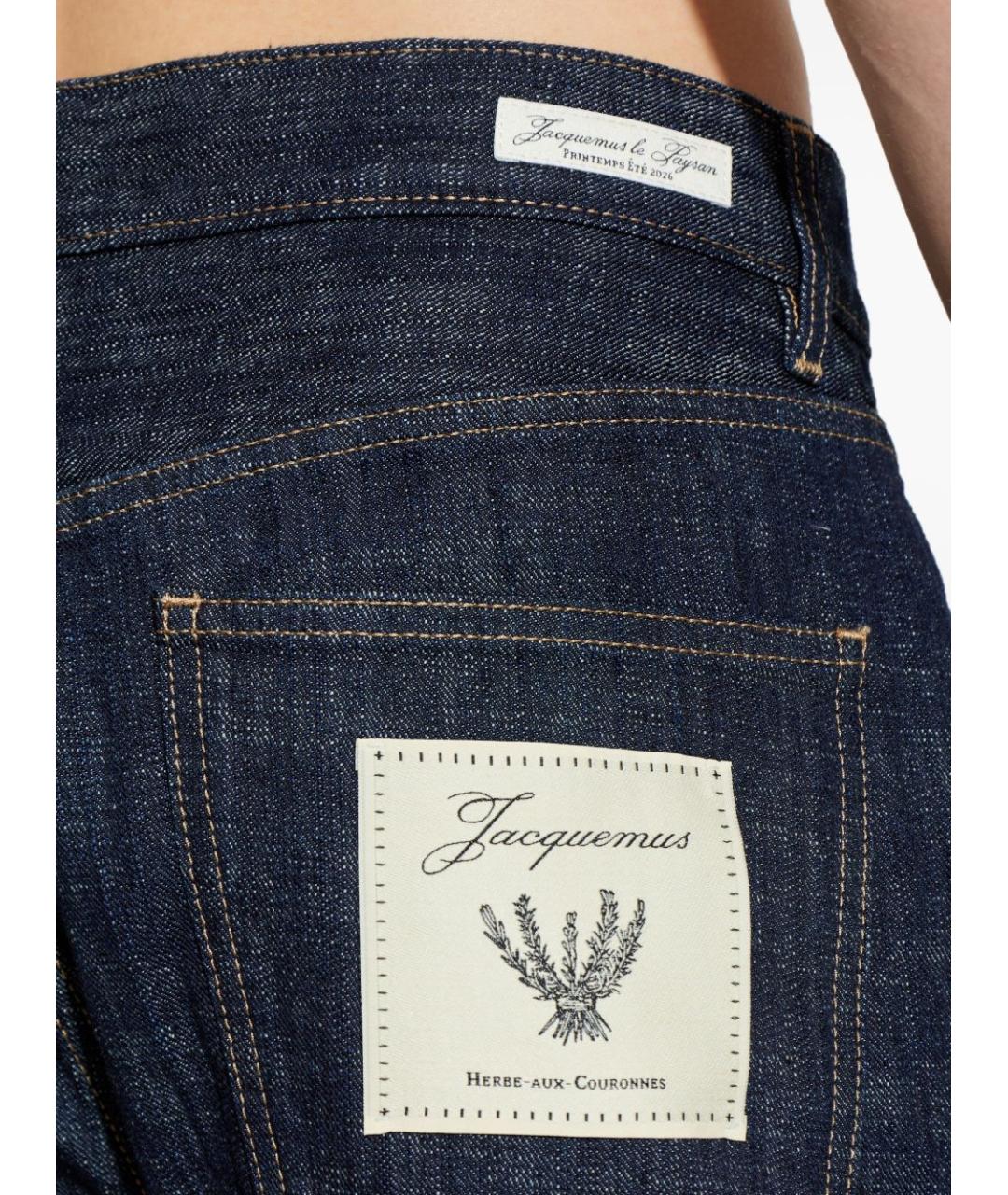 JACQUEMUS Синие хлопковые прямые джинсы, фото 5