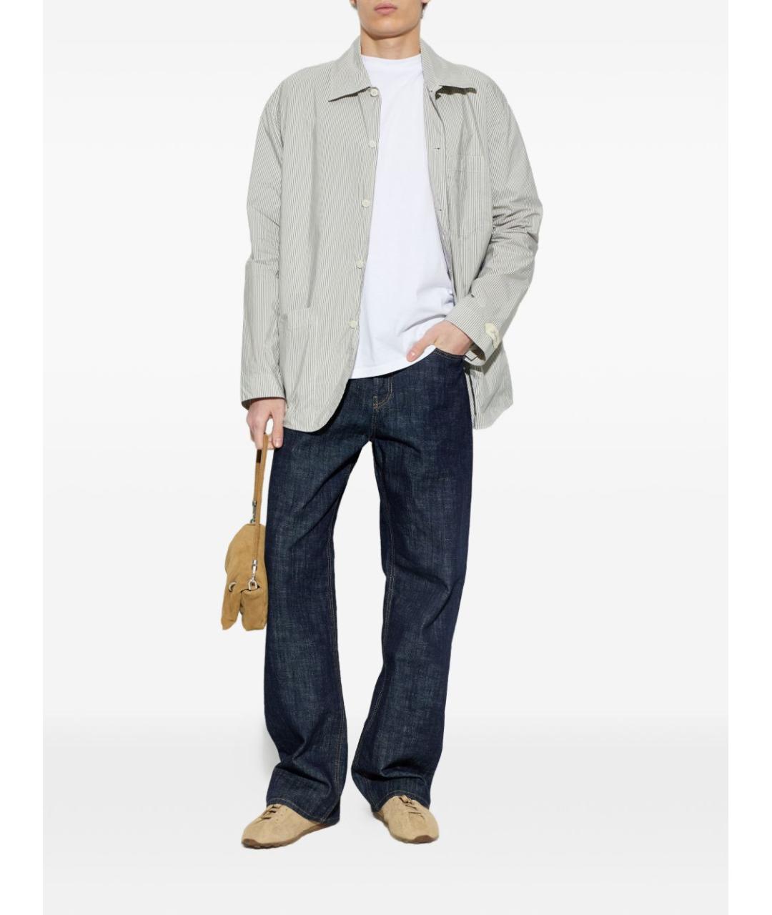 JACQUEMUS Синие хлопковые прямые джинсы, фото 4