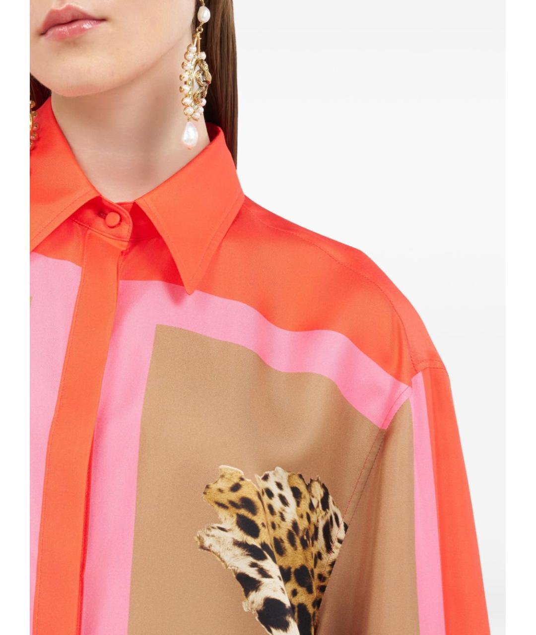 ROBERTO CAVALLI Мульти шелковое повседневное платье, фото 4