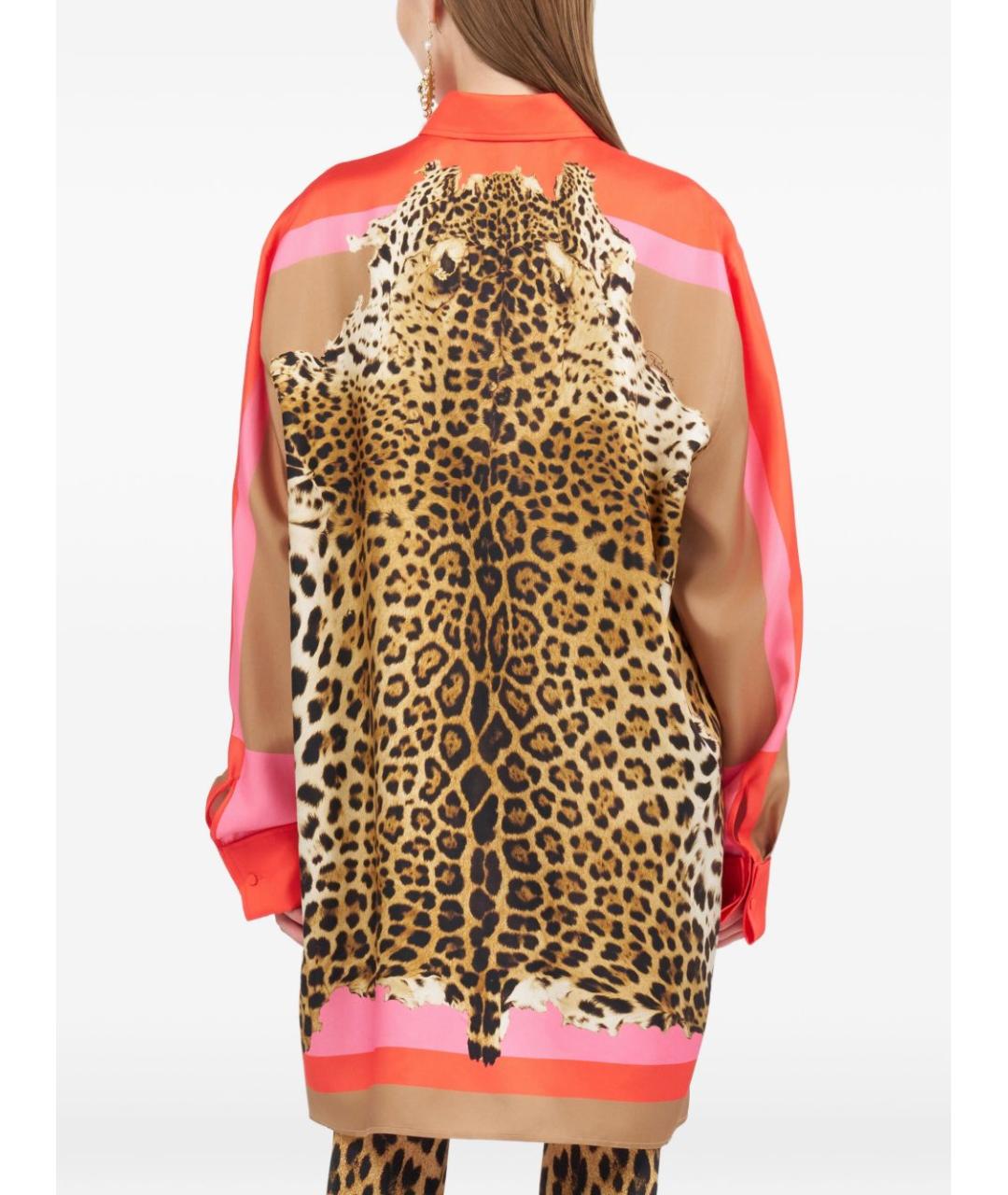 ROBERTO CAVALLI Мульти шелковое повседневное платье, фото 5