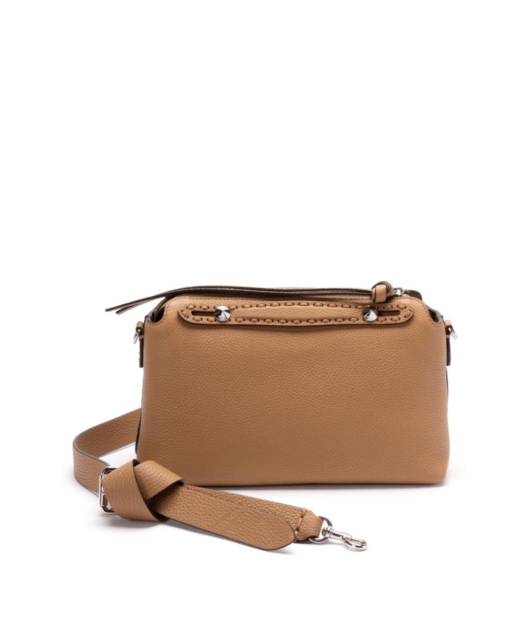 FENDI Коричневая кожаная сумка через плечо, фото 2