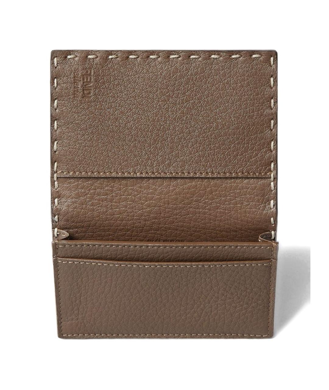 FENDI Коричневый кожаный кошелек, фото 3