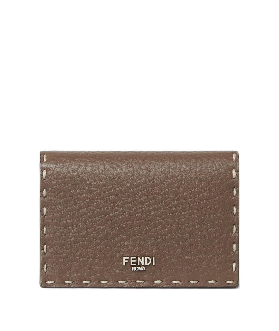 FENDI Коричневый кожаный кошелек, фото 1