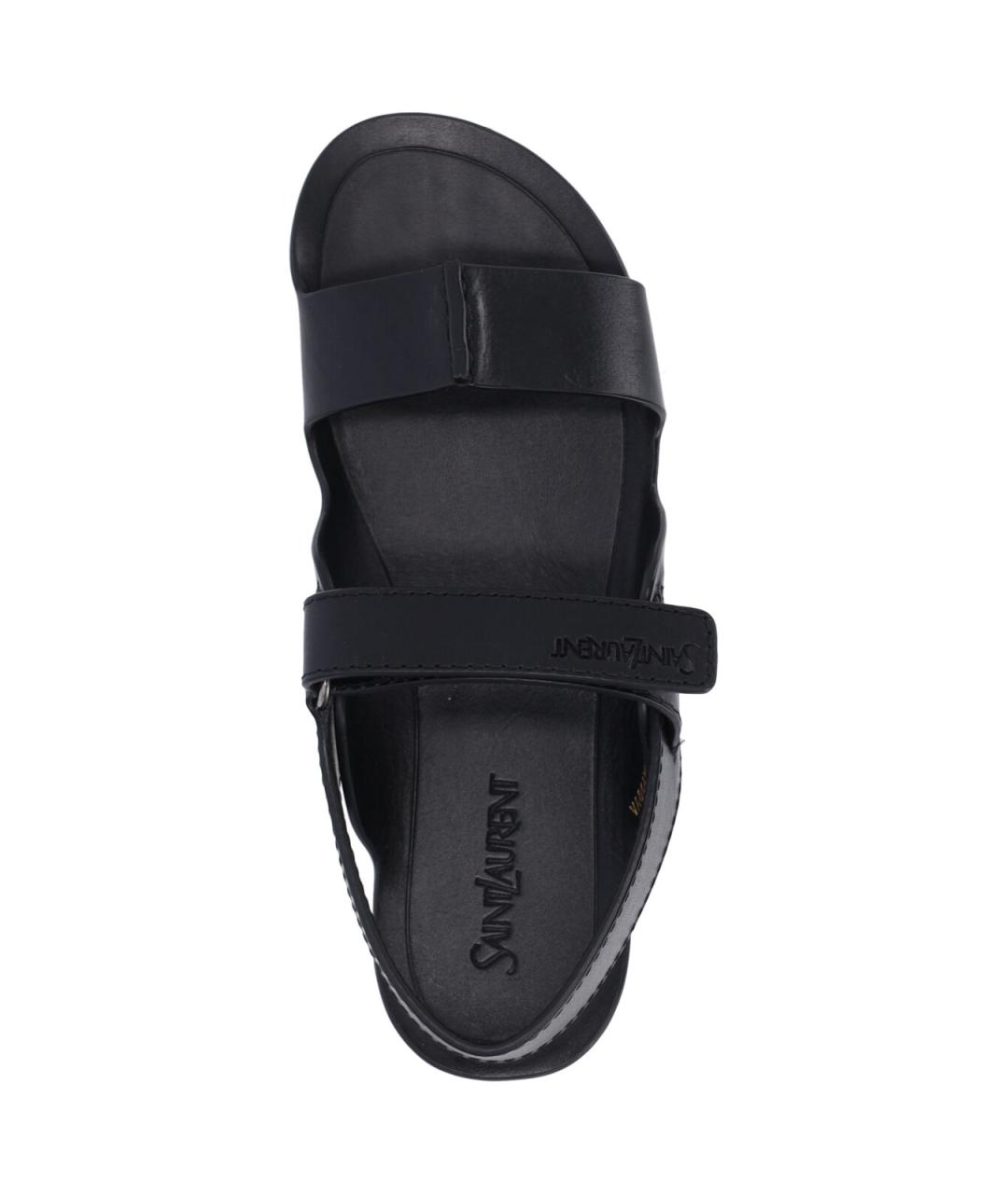 SAINT LAURENT Черные кожаные сандалии, фото 5