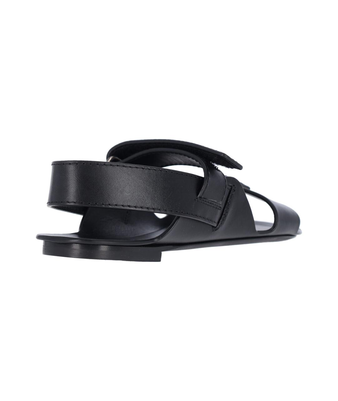 SAINT LAURENT Черные кожаные сандалии, фото 4