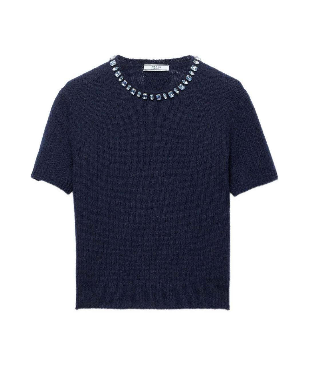 PRADA Синяя хлопковая футболка, фото 1