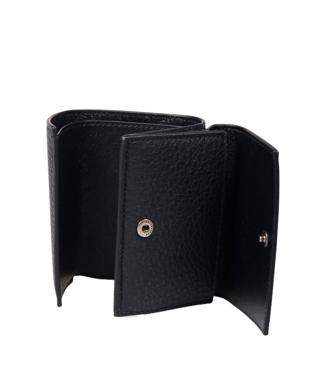 BALENCIAGA Черный кожаный кошелек, фото 4