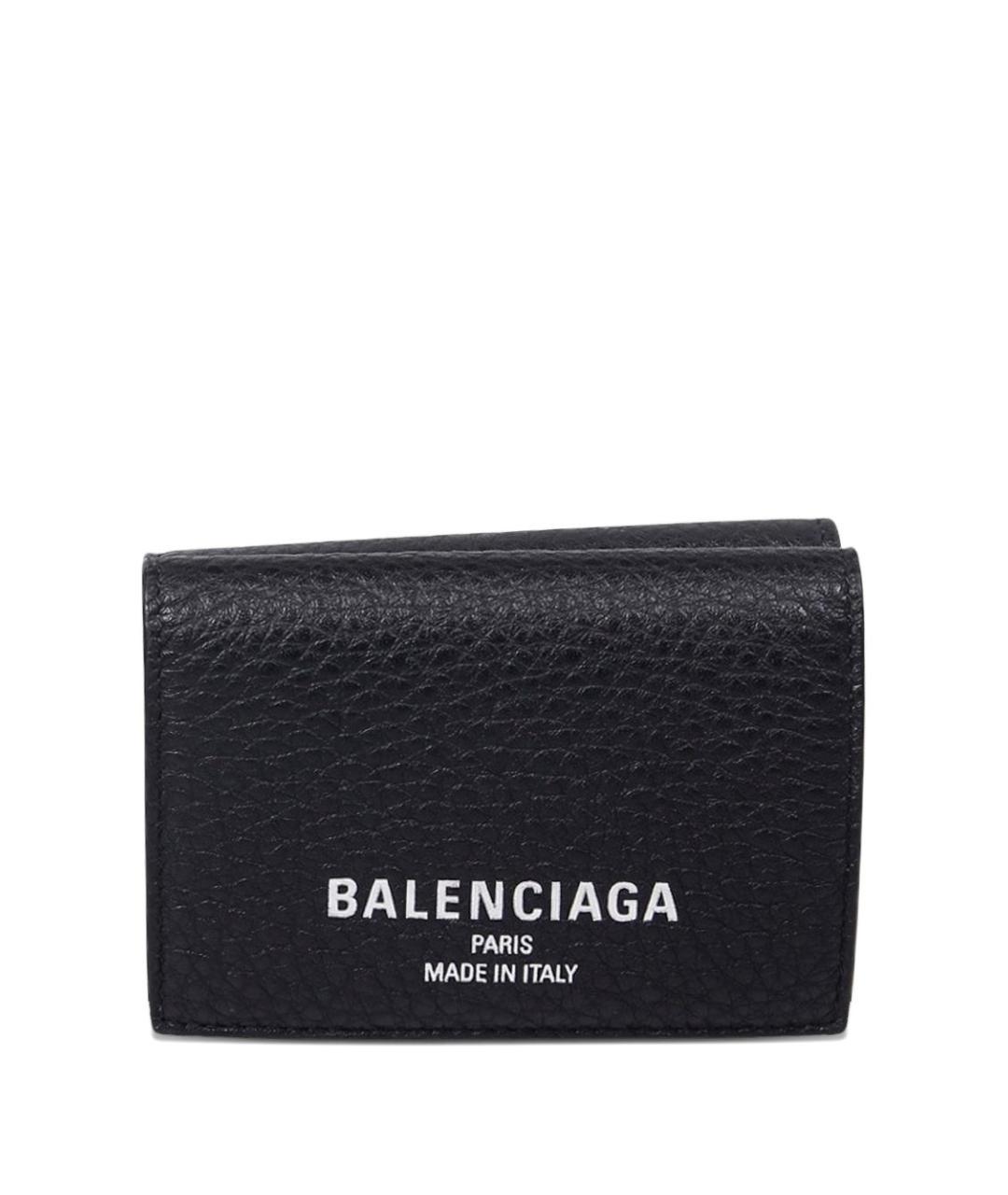 BALENCIAGA Черный кожаный кошелек, фото 1