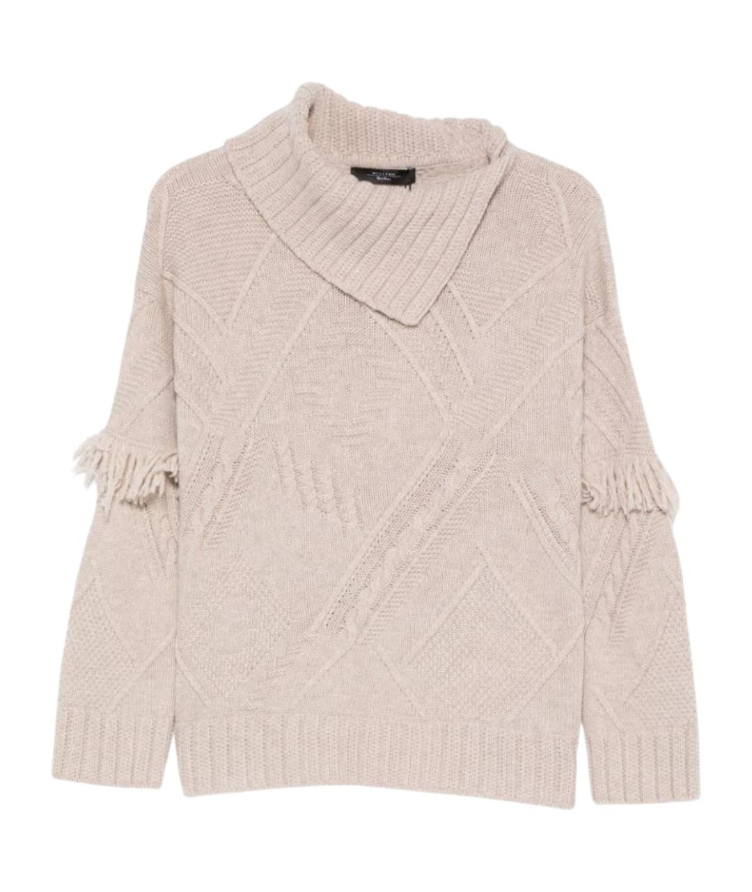 WEEKEND MAX MARA Бежевый шерстяной джемпер / свитер, фото 1