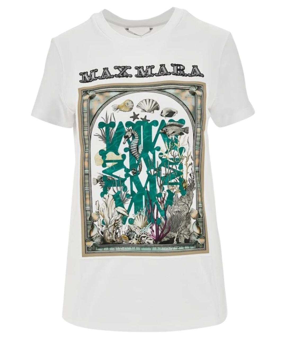 MAX MARA Белая хлопковая футболка, фото 1
