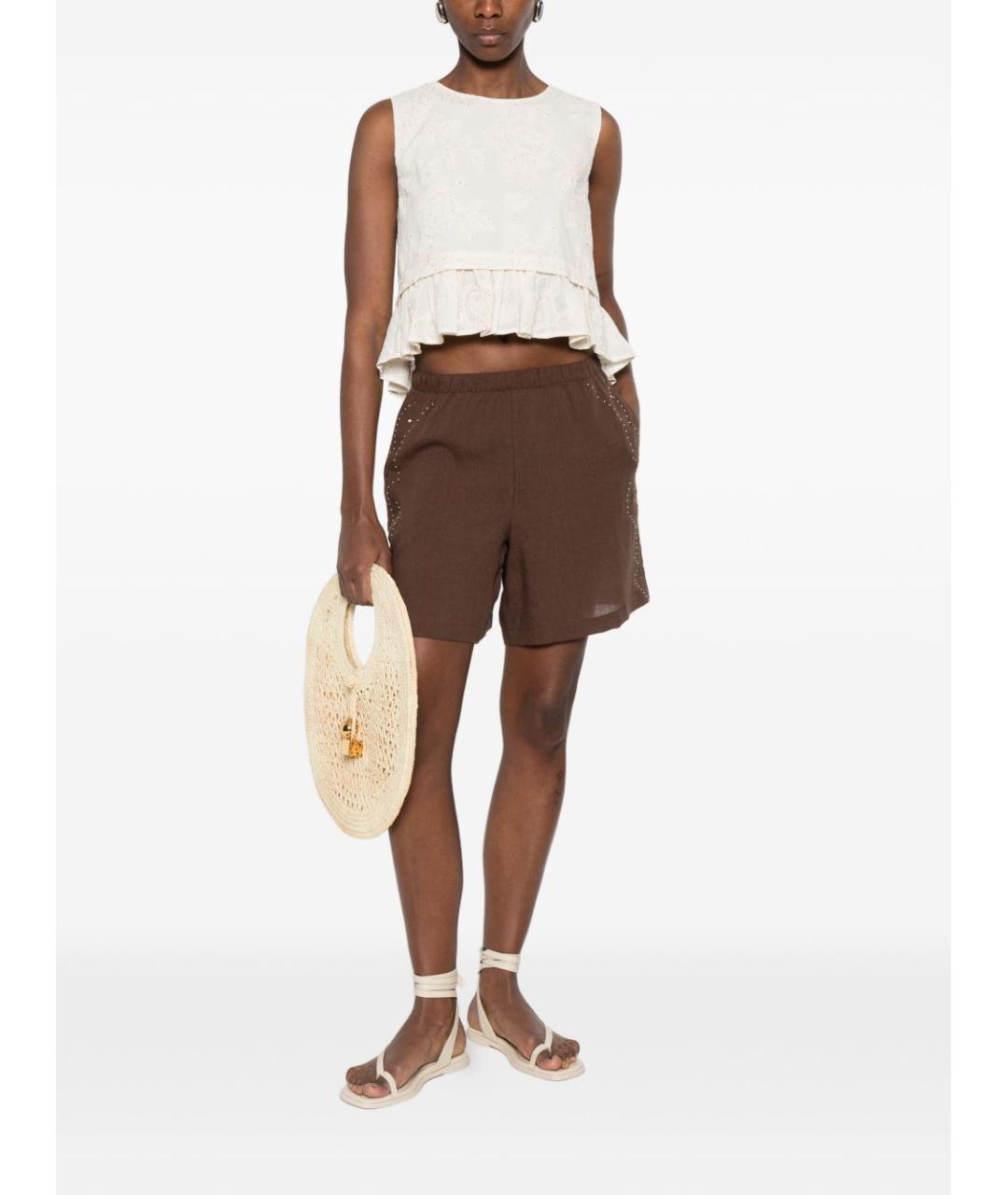 LIU JO Бежевая хлопковая блузы, фото 3