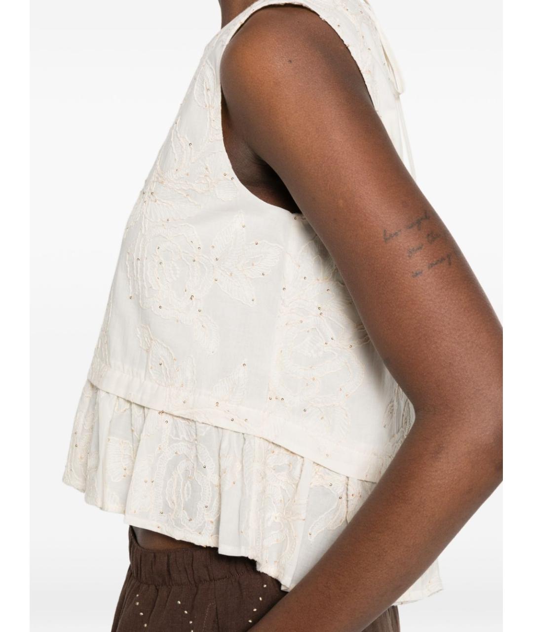 LIU JO Бежевая хлопковая блузы, фото 2