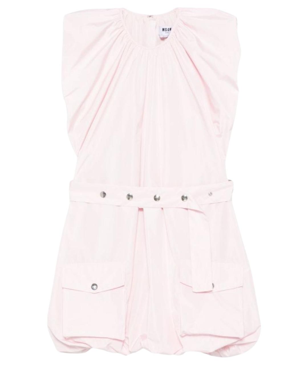 MSGM Розовое полиэстеровое повседневное платье, фото 1