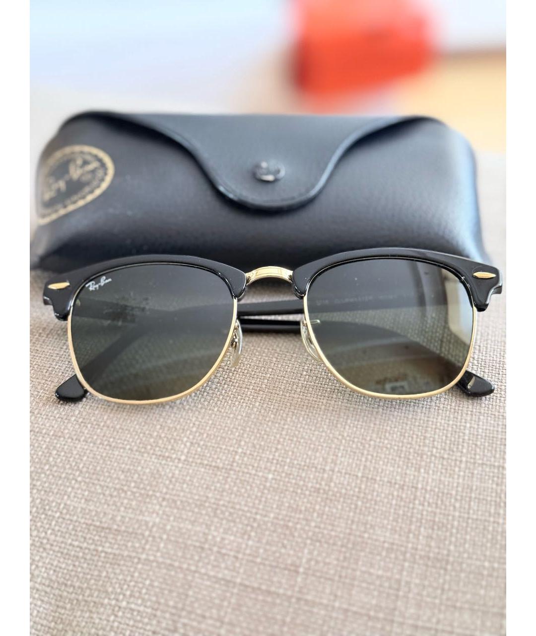 RAY BAN Черные пластиковые солнцезащитные очки, фото 8