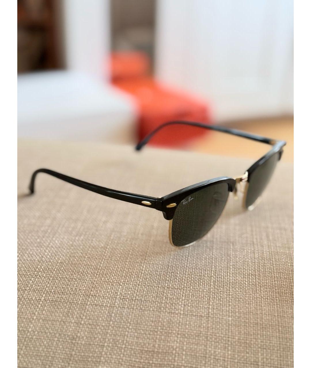 RAY BAN Черные пластиковые солнцезащитные очки, фото 2