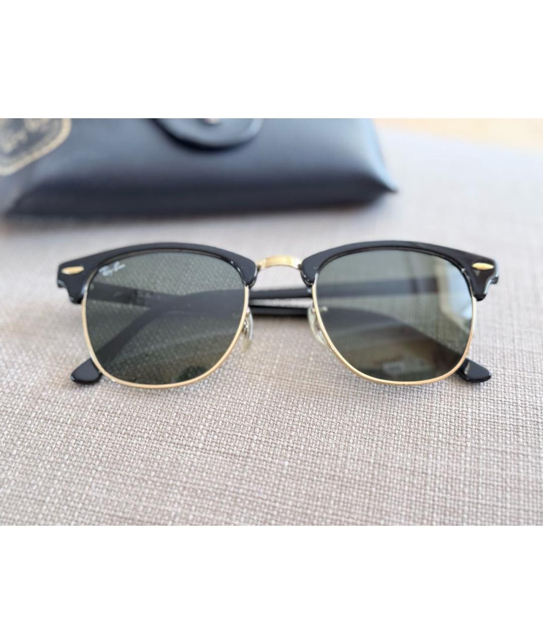 RAY BAN Черные пластиковые солнцезащитные очки, фото 9