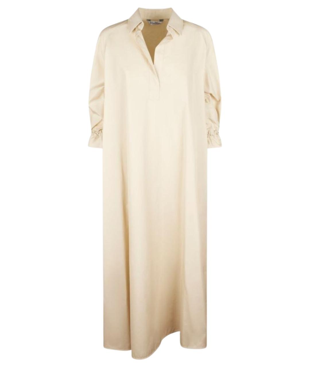 MAX MARA Бежевое хлопковое повседневное платье, фото 1